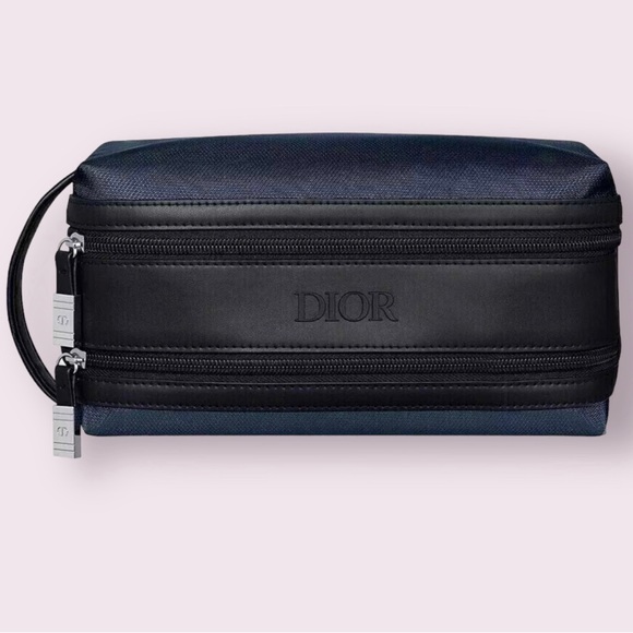 Navy/Black (Faux-Leather) Dior Beauty (Dual-Compartmented) Cosmetic-Make… - Picture 1 of 11